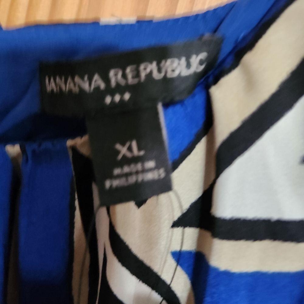 Nwt Womens Banana Republic Blue and White Geometric Dress - Picture 12 of 12